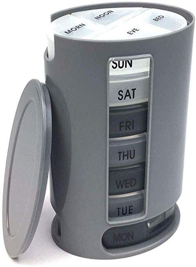 KPS Pill Organizer 7 Portable Tray Pill Box with 4 Compartments Organize Medicine and Vitamins for Each day Storage Box - Image 2